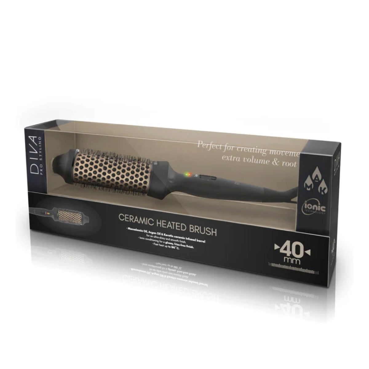 Diva Pro Hair Styling Ceramic Hot Brush - 40mm