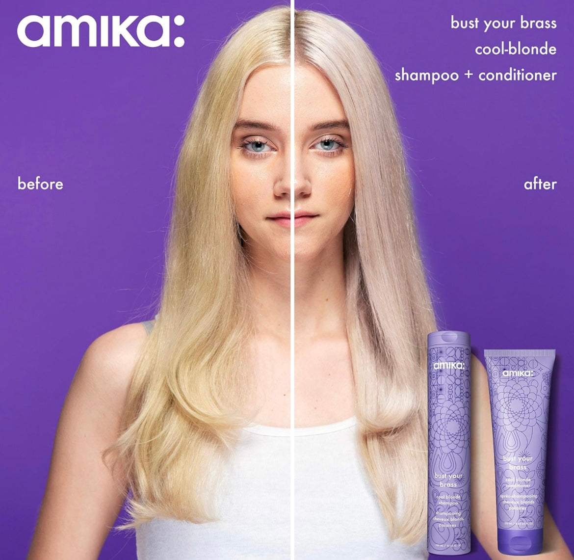 Amika Bust Your Brass Cool Blonde Repair Shampoo 275ml