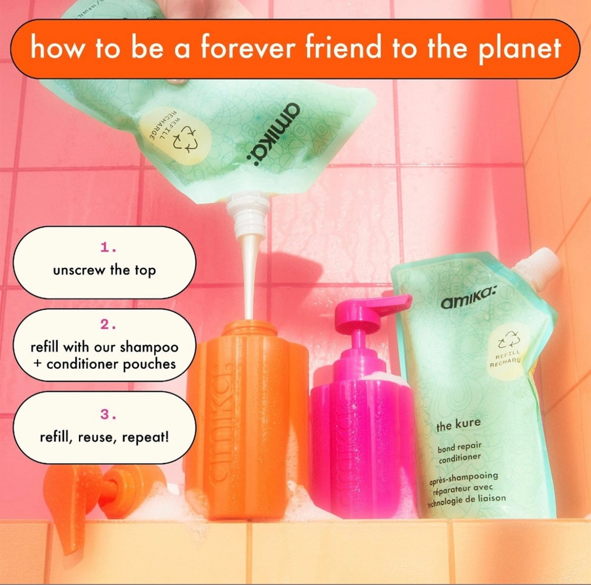 Amika Forever Friend Shampoo Bottle