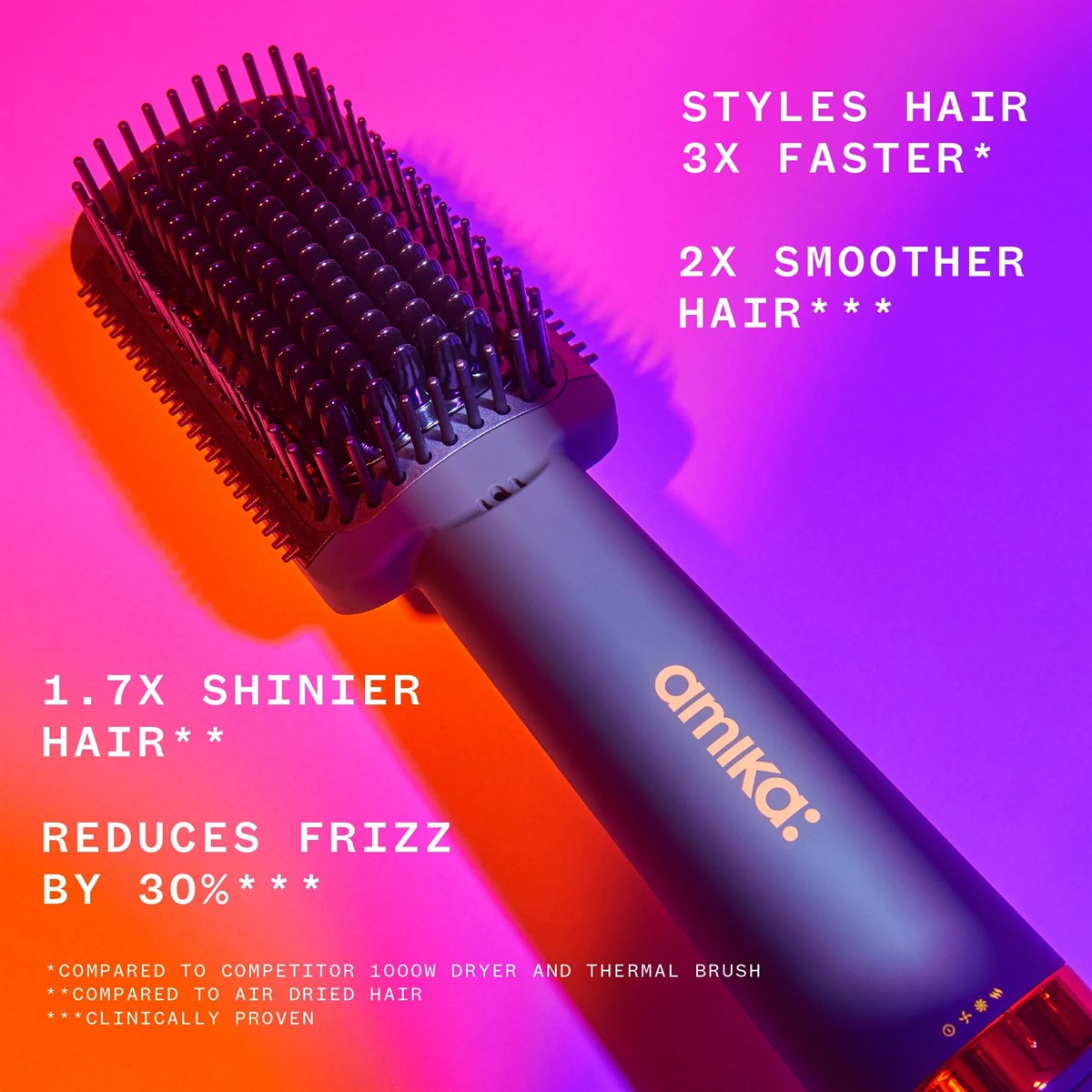 Amika Double Agent 2-in-1 Hair Straightening Brush